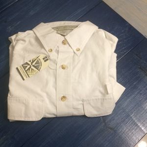 Men's white outdoorsman polo